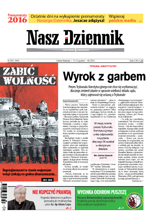 Nasz Dziennik z dnia 12.12.2015 wydanie PDF