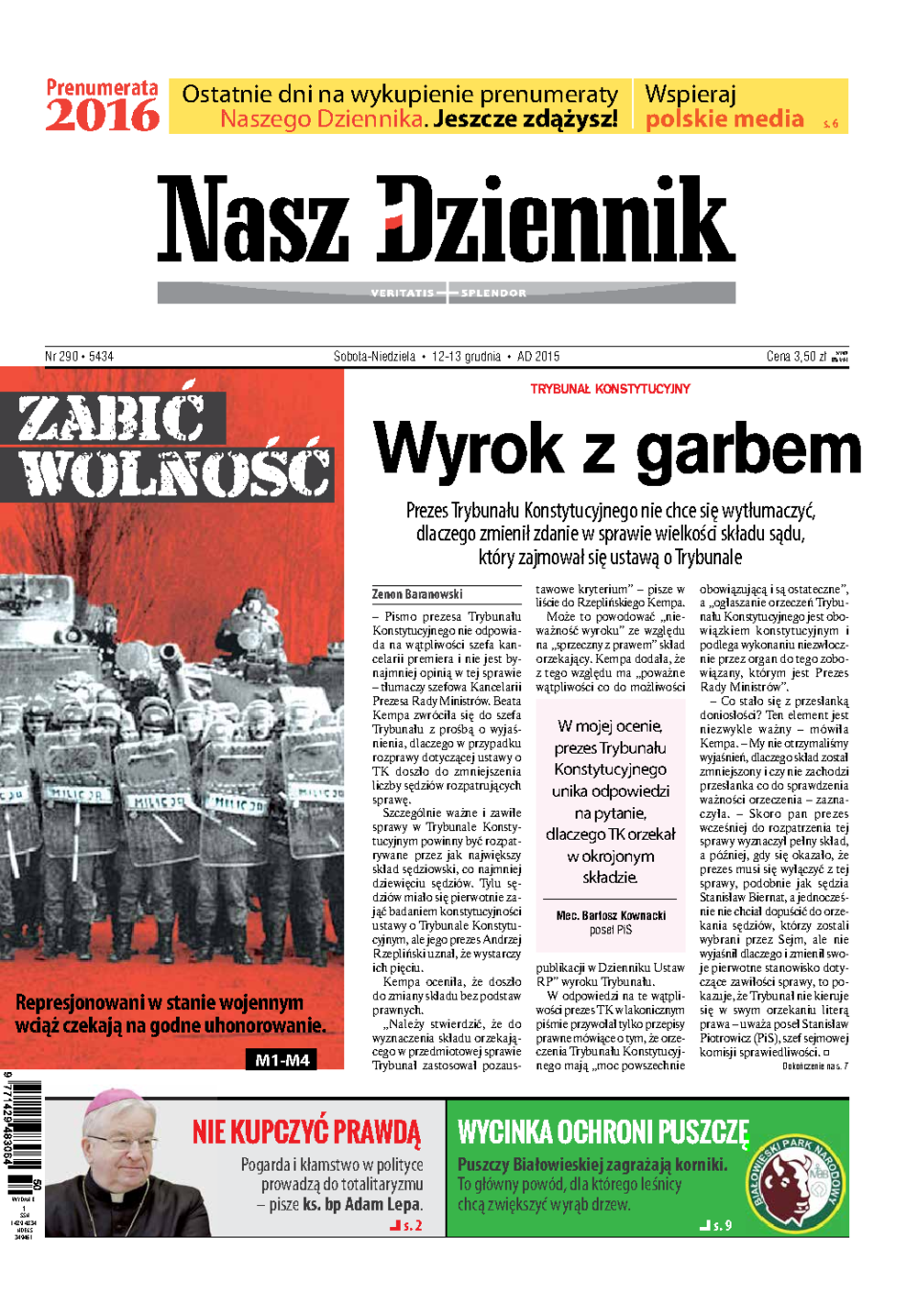 Nasz Dziennik z dnia 12.12.2015 wydanie PDF