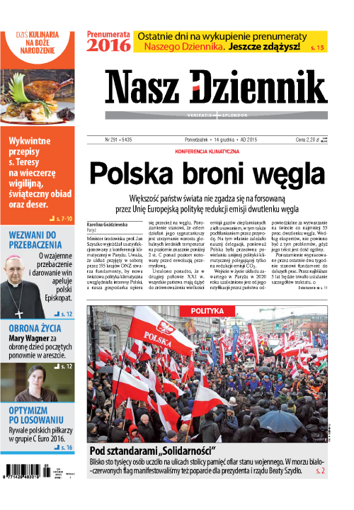 Nasz Dziennik z dnia 14.12.2015 wydanie PDF