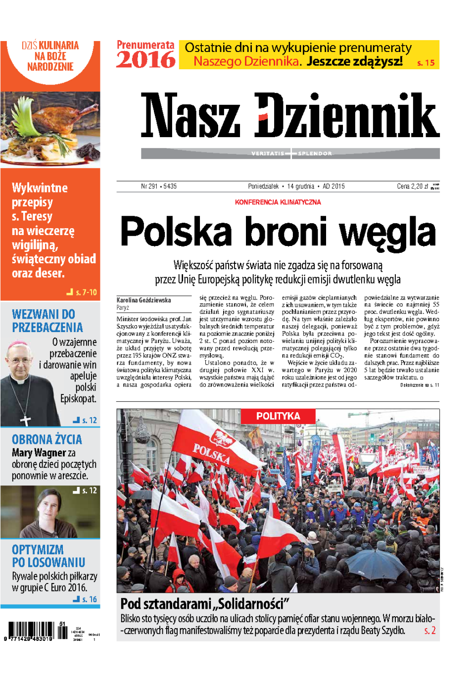 Nasz Dziennik z dnia 14.12.2015 wydanie PDF