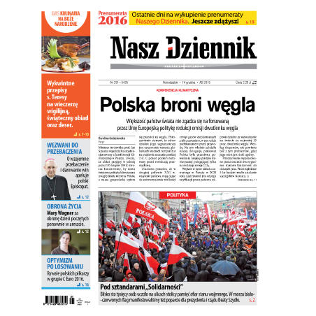 Nasz Dziennik z dnia 14.12.2015 wydanie PDF