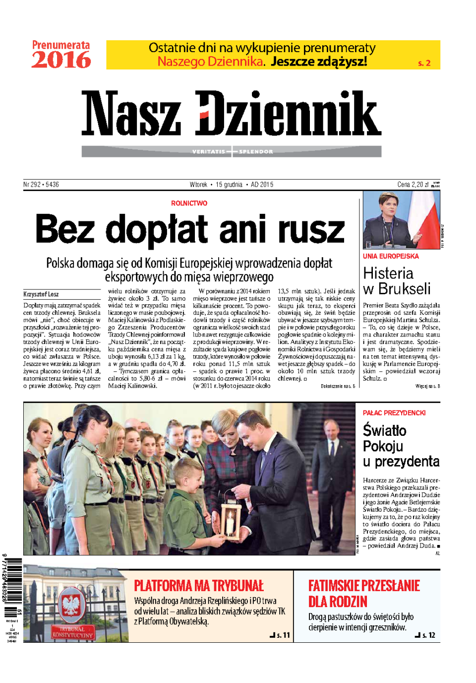 Nasz Dziennik z dnia 15.12.2015 wydanie PDF
