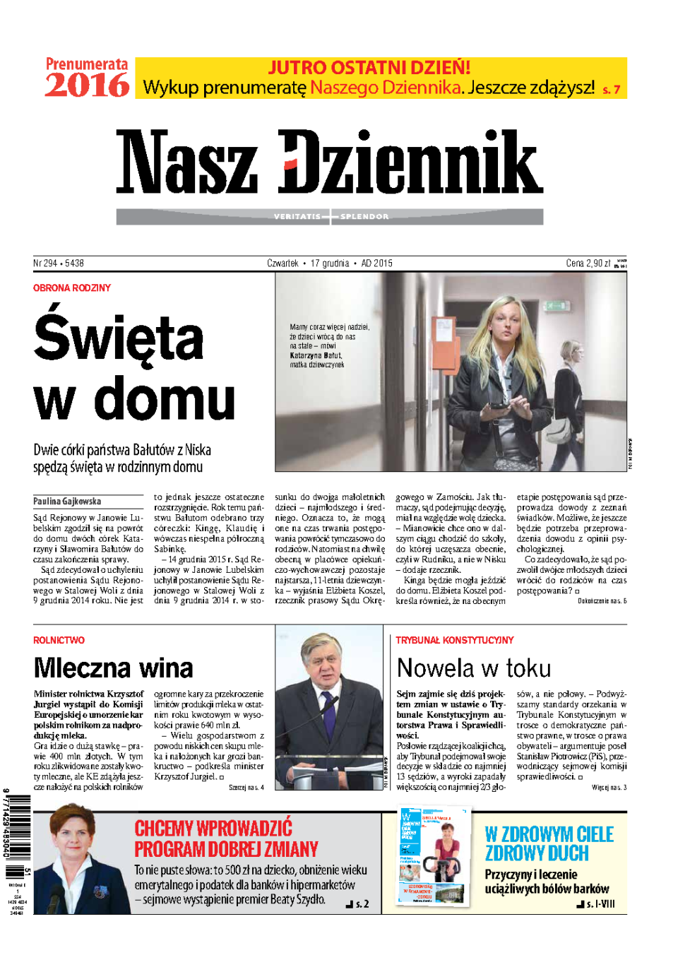 Nasz Dziennik z dnia 17.12.2015 wydanie PDF