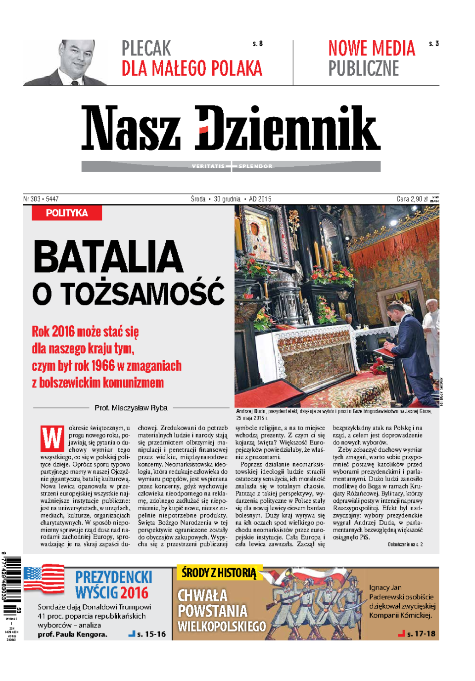 Nasz Dziennik z dnia 30.12.2015 wydanie PDF