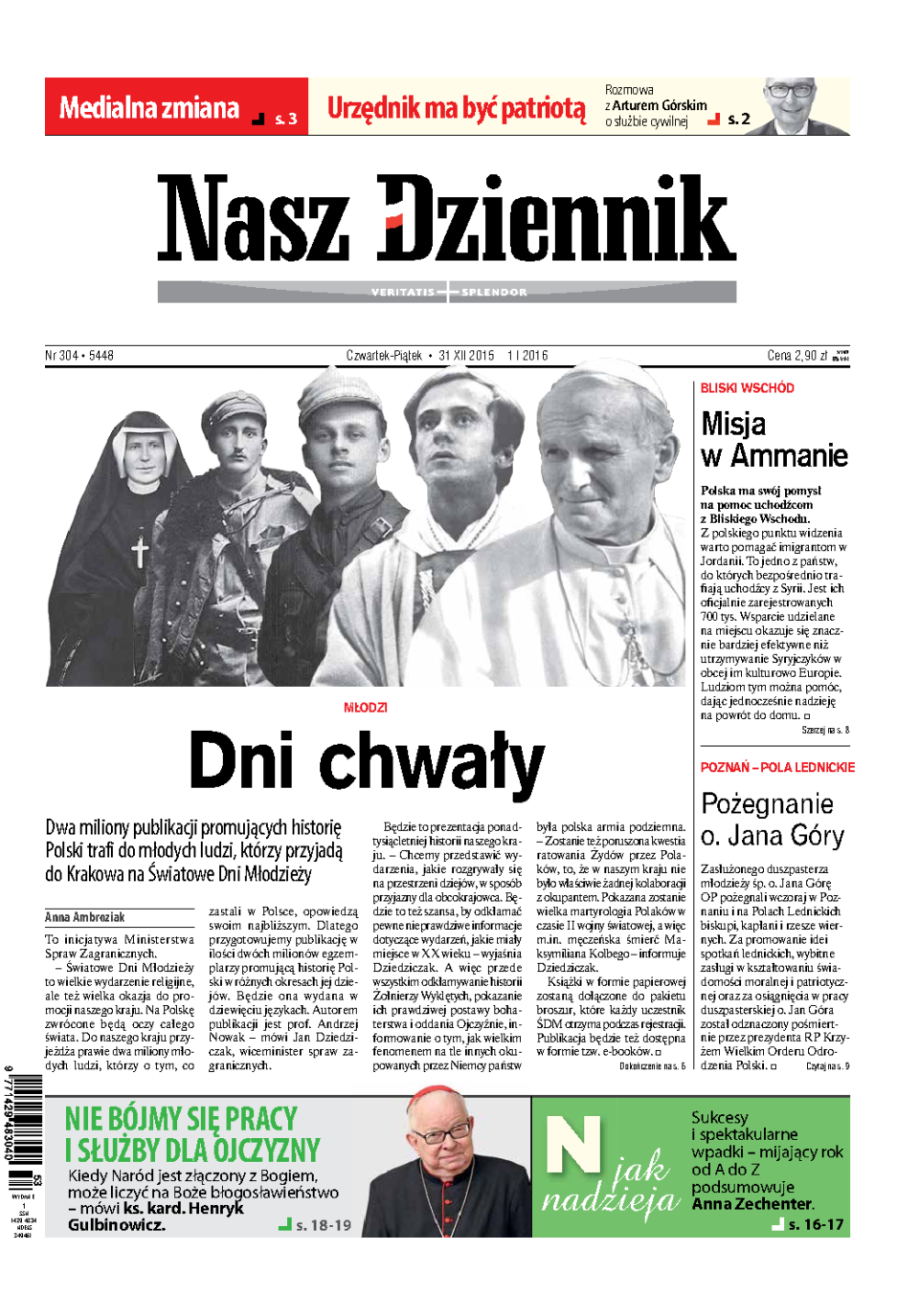 Nasz Dziennik z dnia 31.12.2015 wydanie PDF