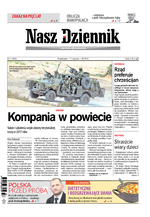 Nasz Dziennik z dnia 11.01.2016 wydanie PDF