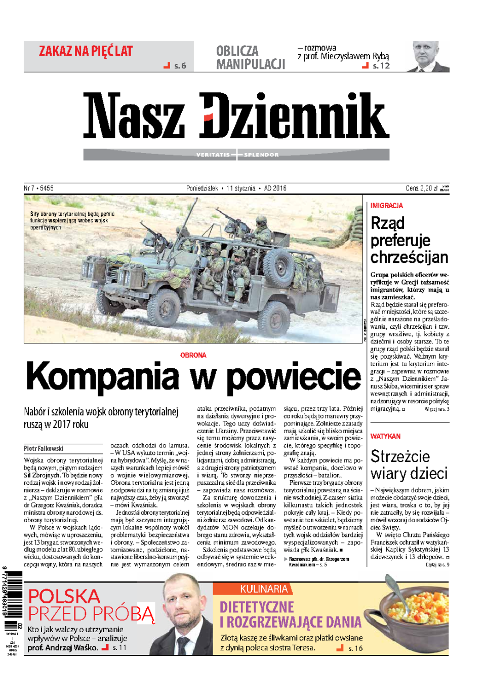 Nasz Dziennik z dnia 11.01.2016 wydanie PDF