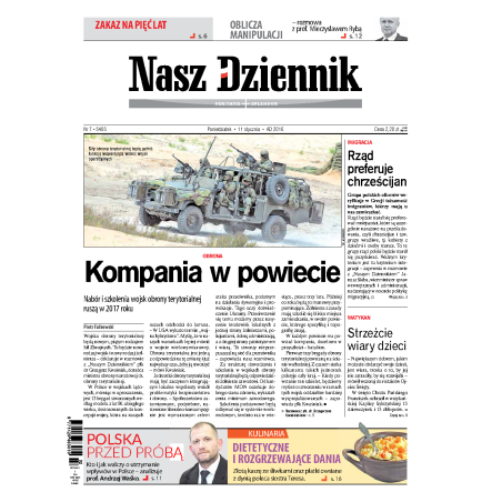 Nasz Dziennik z dnia 11.01.2016 wydanie PDF