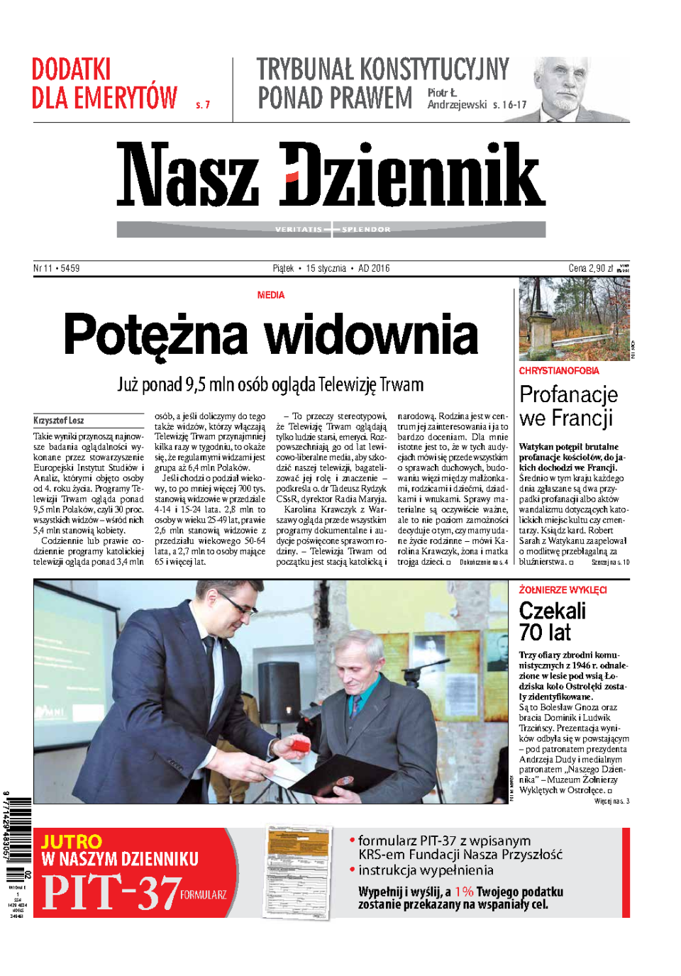 Nasz Dziennik z dnia 15.01.2016 wydanie PDF