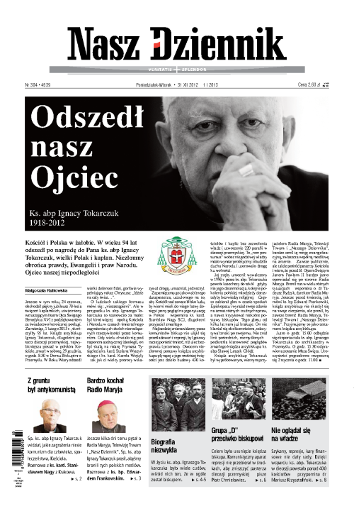 Poniedziałek - Wtorek, 31 XII 2012 – 1 I 2013, Nr 304 (4539)