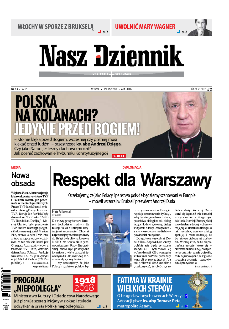 Nasz Dziennik z dnia 19.01.2016 wydanie PDF