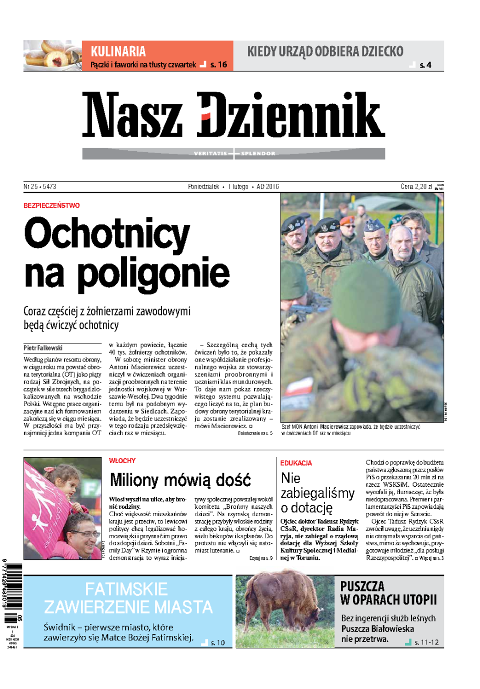 Nasz Dziennik z dnia 01.02.2016 wydanie PDF