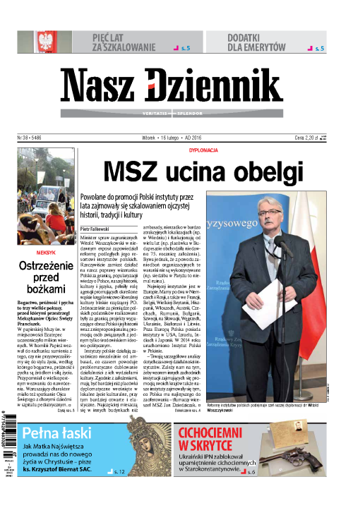 Nasz Dziennik z dnia 16.02.2016 wydanie PDF