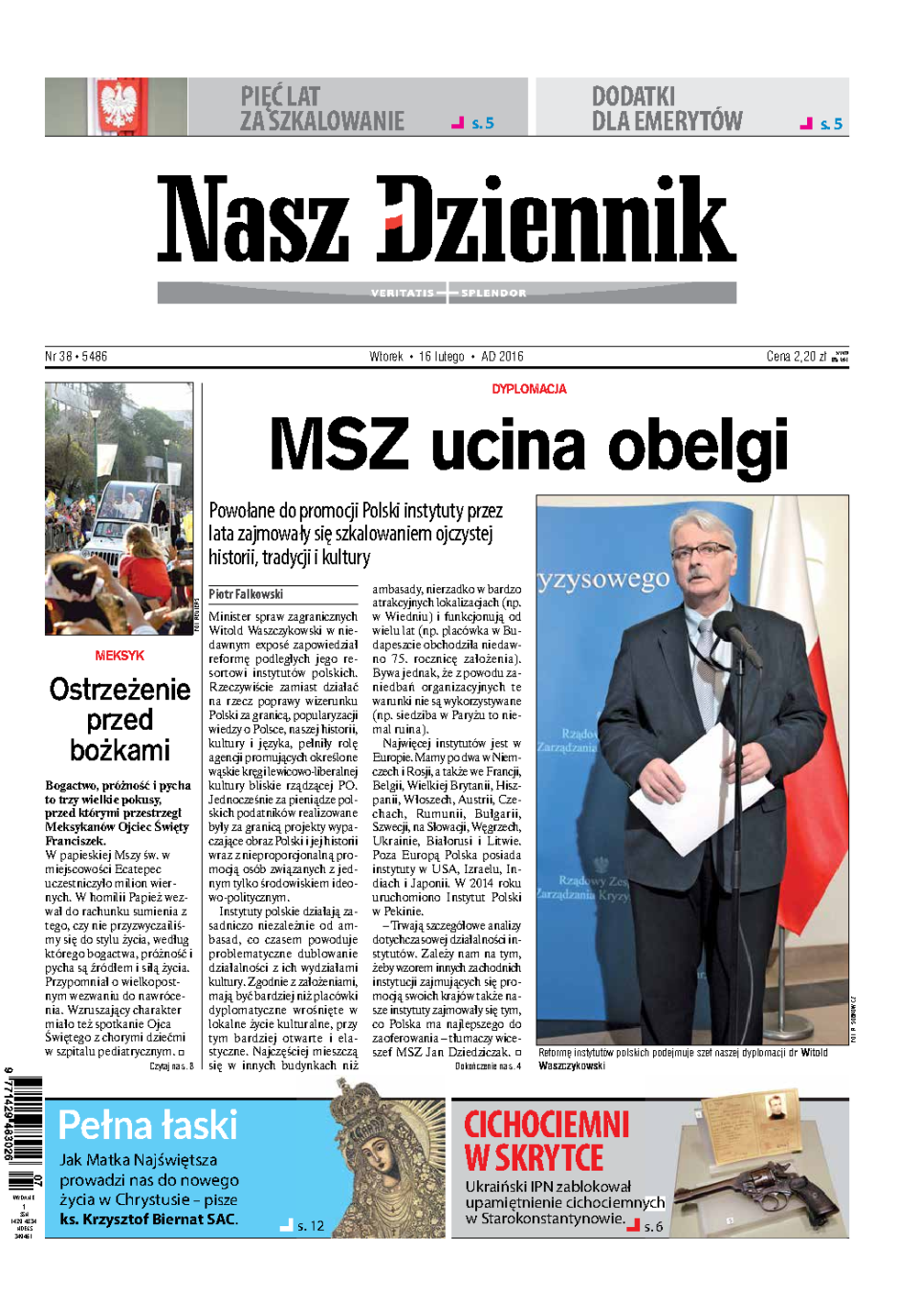 Nasz Dziennik z dnia 16.02.2016 wydanie PDF