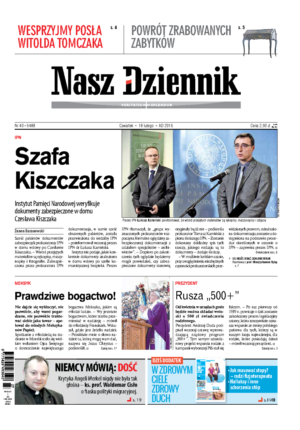 Nasz Dziennik z dnia 18.02.2016 wydanie PDF