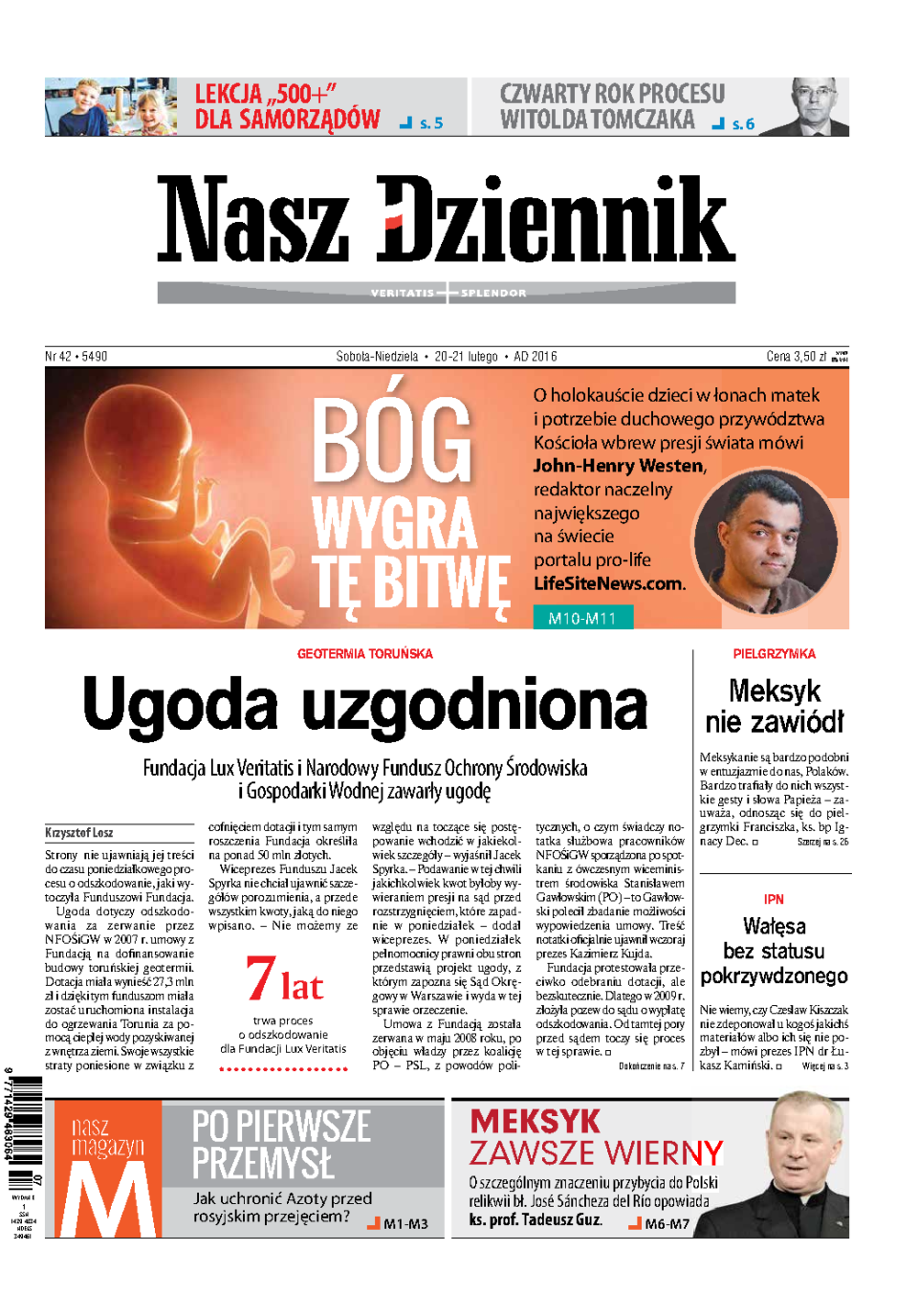 Nasz Dziennik z dnia 20.02.2016 wydanie PDF