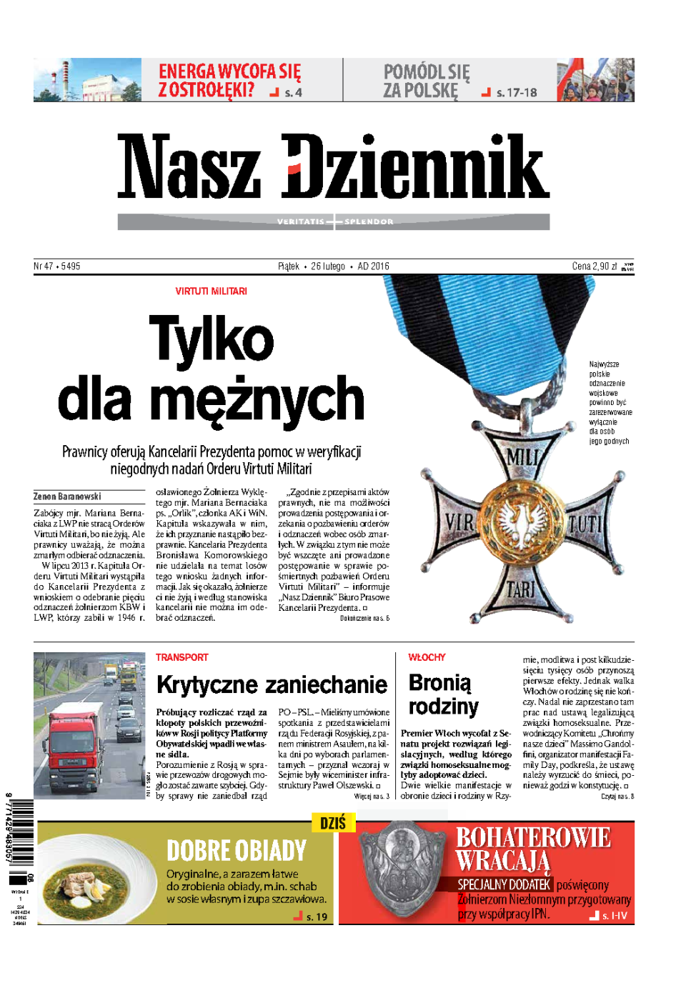 Nasz Dziennik z dnia 26.02.2016 wydanie PDF