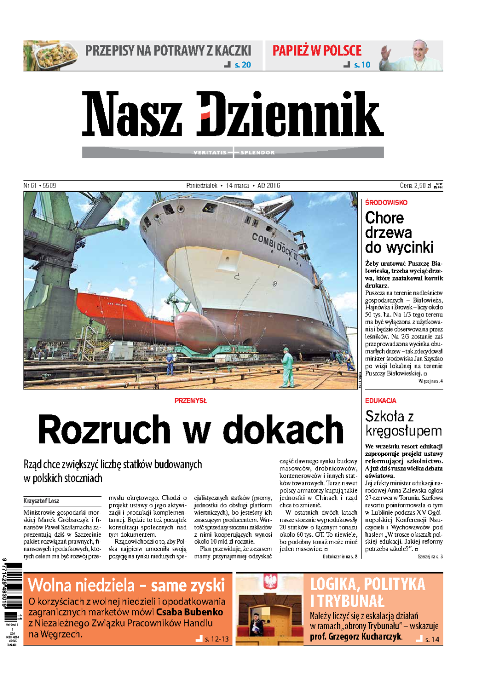Nasz Dziennik z dnia 14.03.2016 wydanie PDF