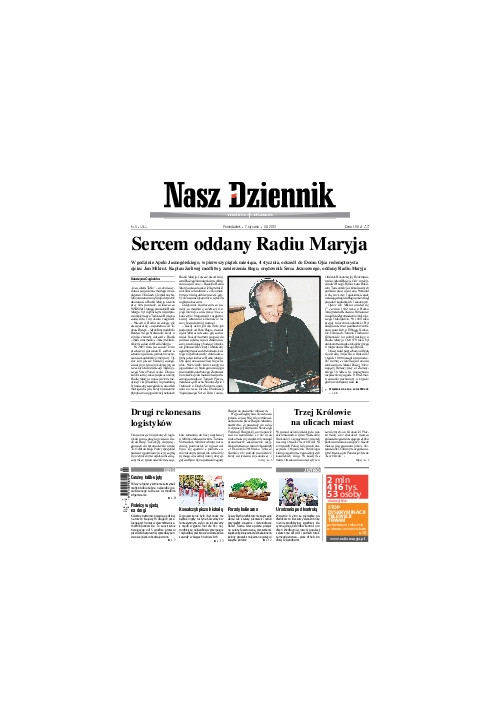 Poniedziałek, 7 stycznia 2013, Nr 5 (4544)