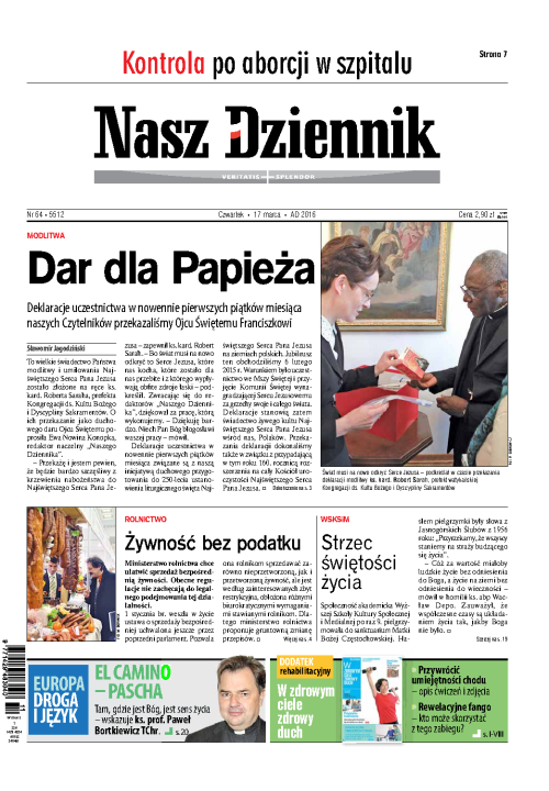 Nasz Dziennik z dnia 17.03.2016 wydanie PDF