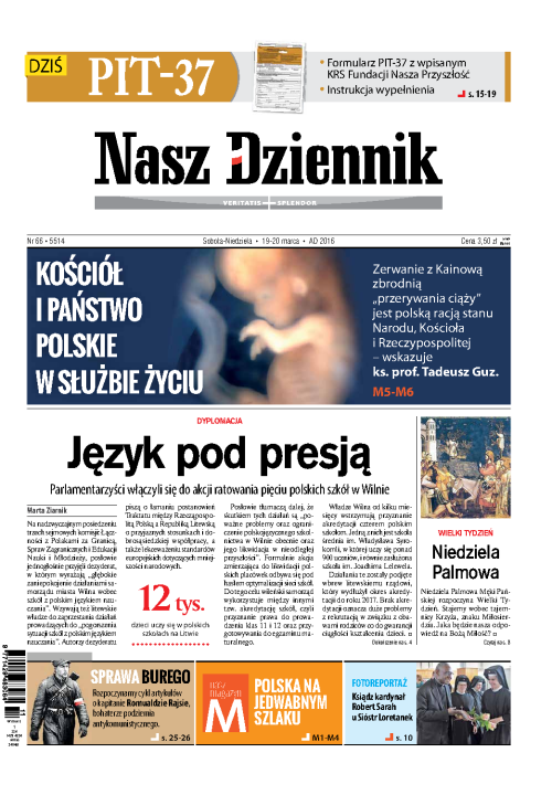 Nasz Dziennik z dnia 19.03.2016 wydanie PDF