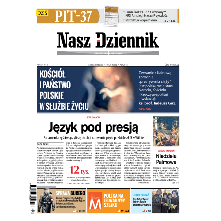 Nasz Dziennik z dnia 19.03.2016 wydanie PDF