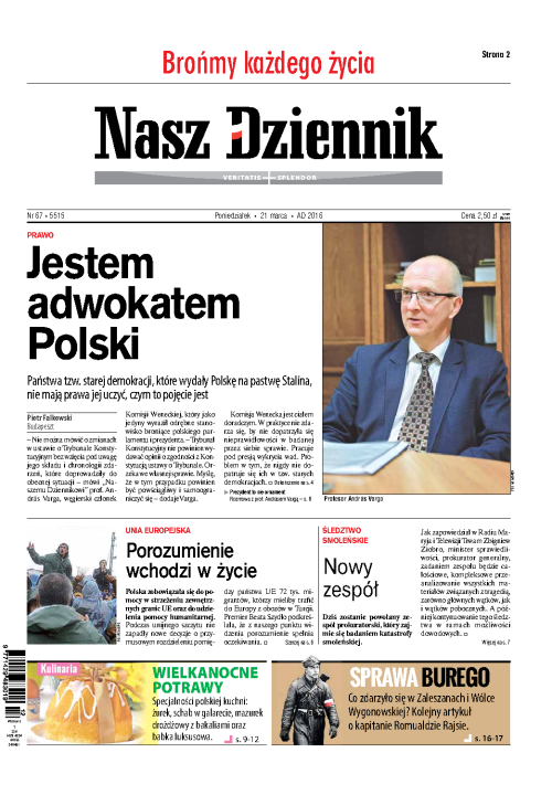 Nasz Dziennik z dnia 21.03.2016 wydanie PDF