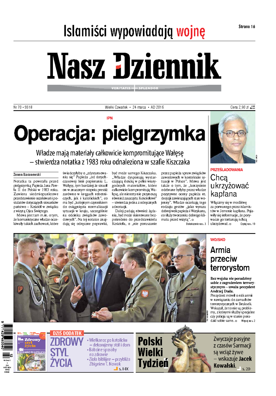 Nasz Dziennik z dnia 24.03.2016 wydanie PDF