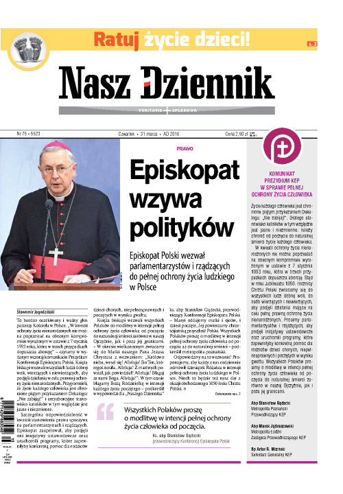 Nasz Dziennik z dnia 31.03.2016 wydanie PDF