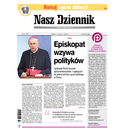 Nasz Dziennik z dnia 31.03.2016 wydanie PDF