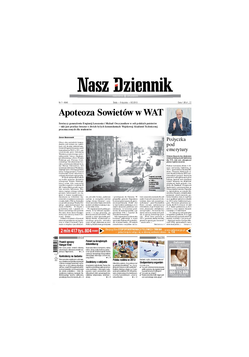 Środa, 9 stycznia 2013, Nr 7 (4546)