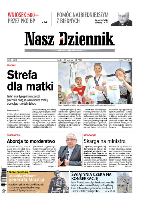 Nasz Dziennik z dnia 20.04.2016 wydanie PDF