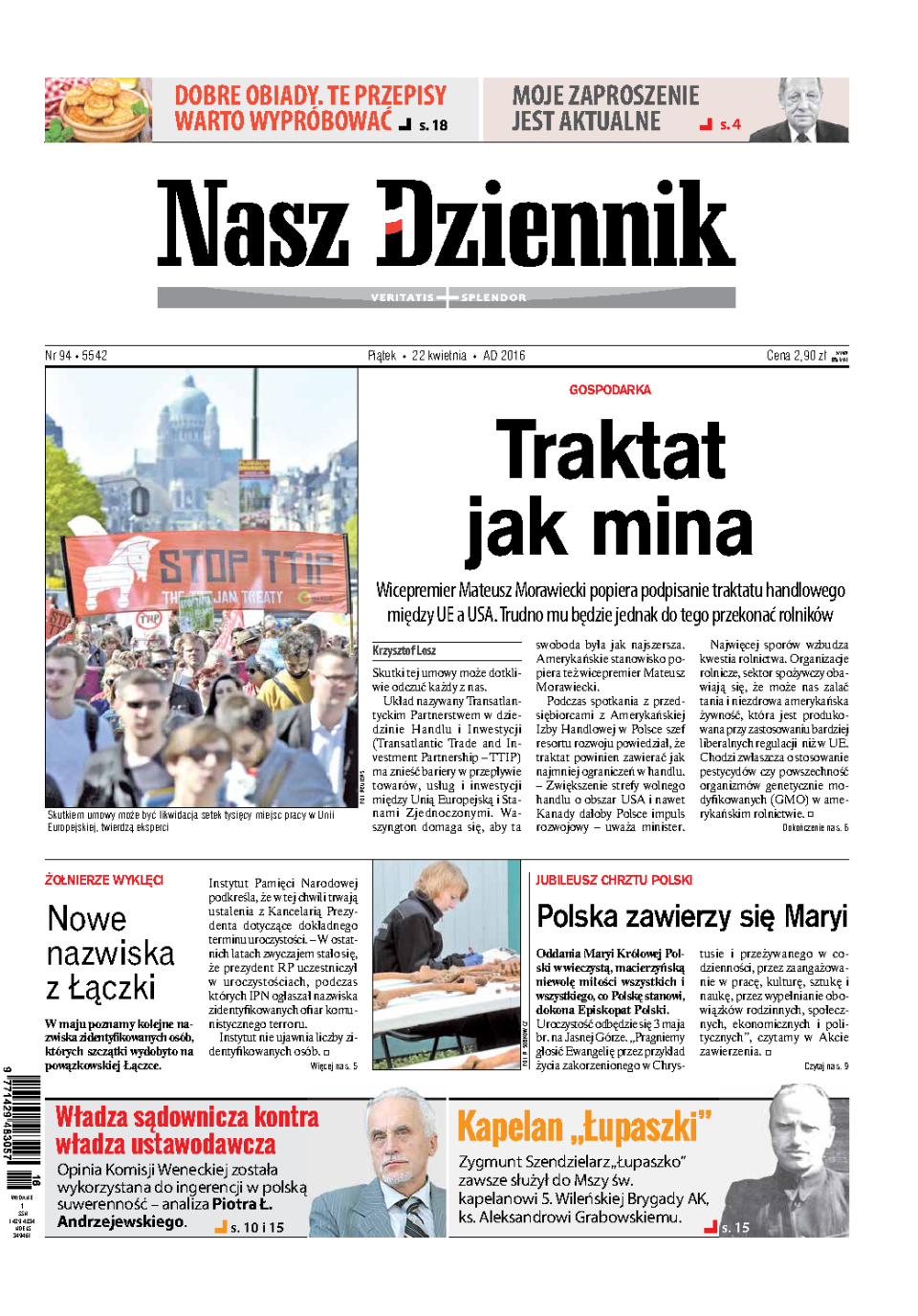 Nasz Dziennik z dnia 22.04.2016 wydanie PDF