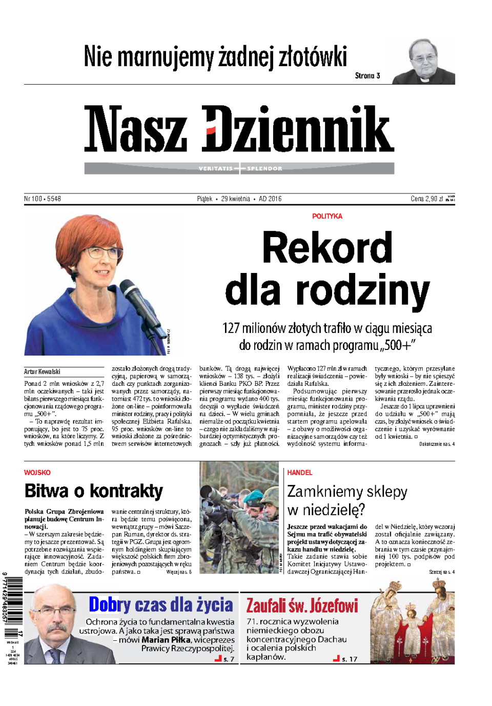 Nasz Dziennik z dnia 29.04.2016 wydanie PDF