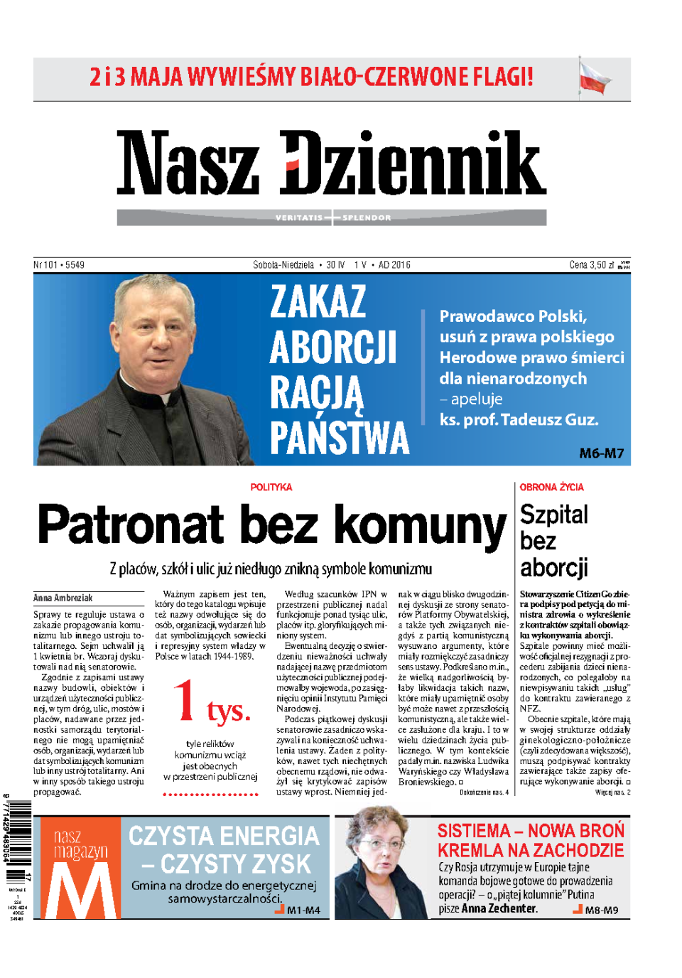 Nasz Dziennik z dnia 30.04.2016 wydanie PDF