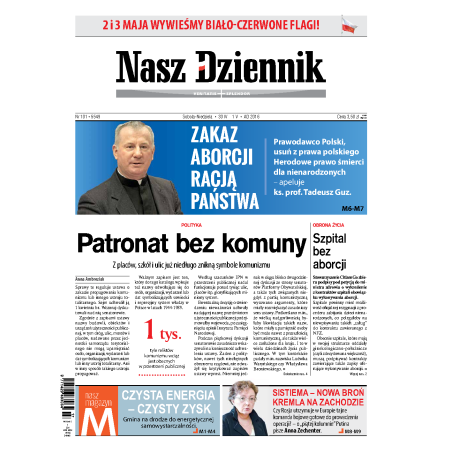 Nasz Dziennik z dnia 30.04.2016 wydanie PDF