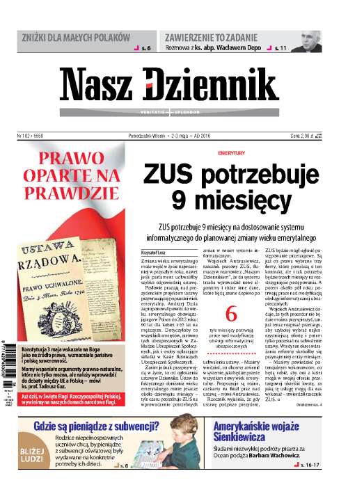 Nasz Dziennik z dnia 02.05.2016 wydanie PDF