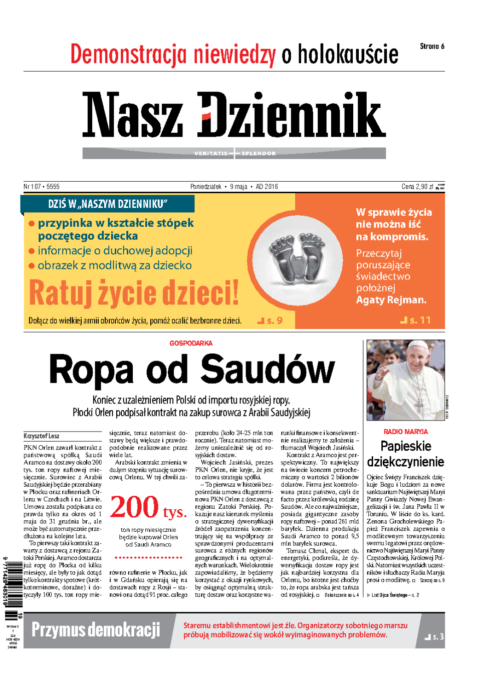 Nasz Dziennik z dnia 09.05.2016 wydanie PDF