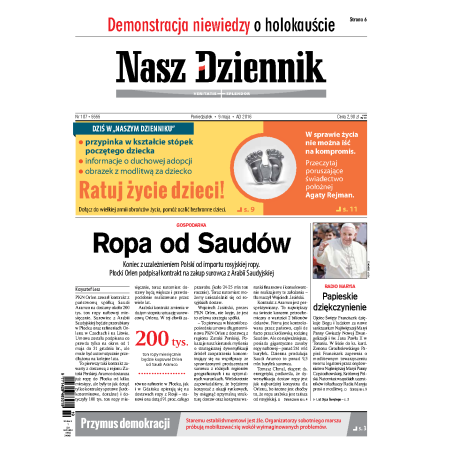 Nasz Dziennik z dnia 09.05.2016 wydanie PDF