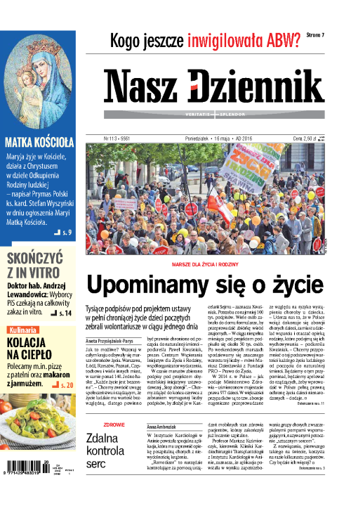 Nasz Dziennik z dnia 16.05.2016 wydanie PDF