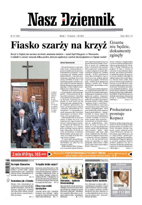 Nasz Dziennik z dnia 15.01.2013 wydanie PDF