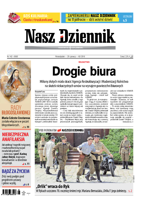 Nasz Dziennik z dnia 20.06.2016 wydanie PDF
