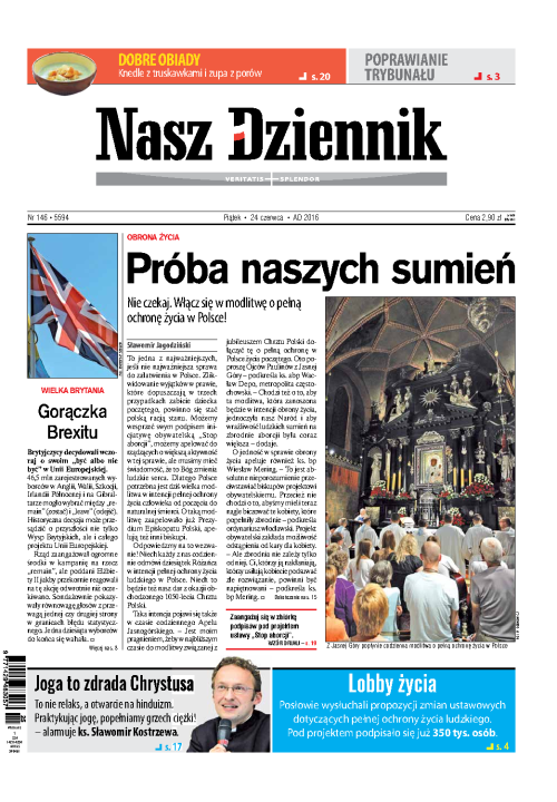 Nasz Dziennik z dnia 24.06.2016 wydanie PDF