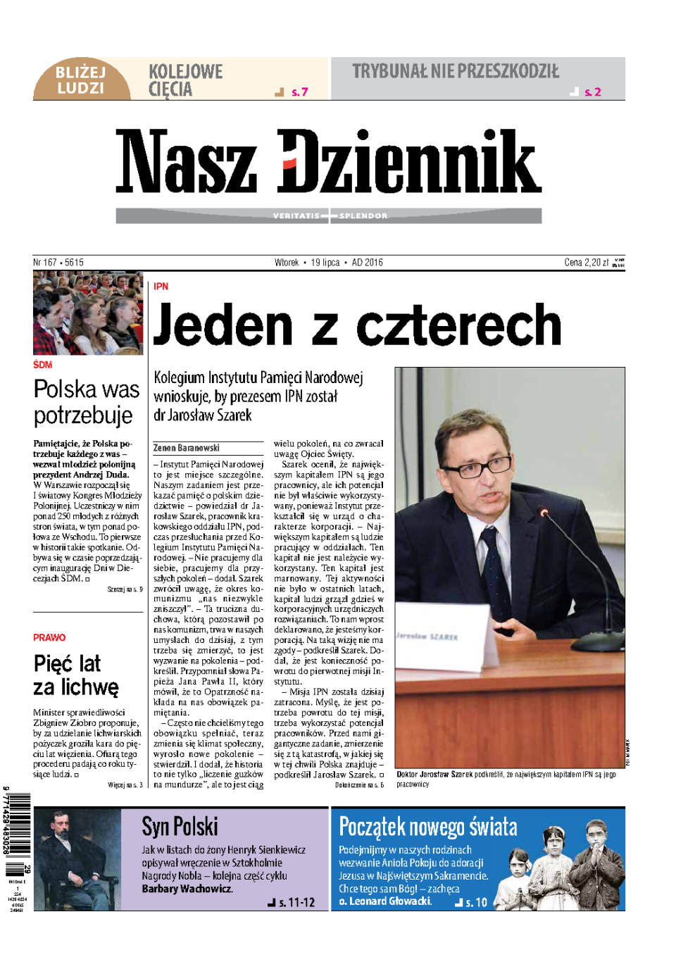 Nasz Dziennik z dnia 19.07.2016 wydanie PDF