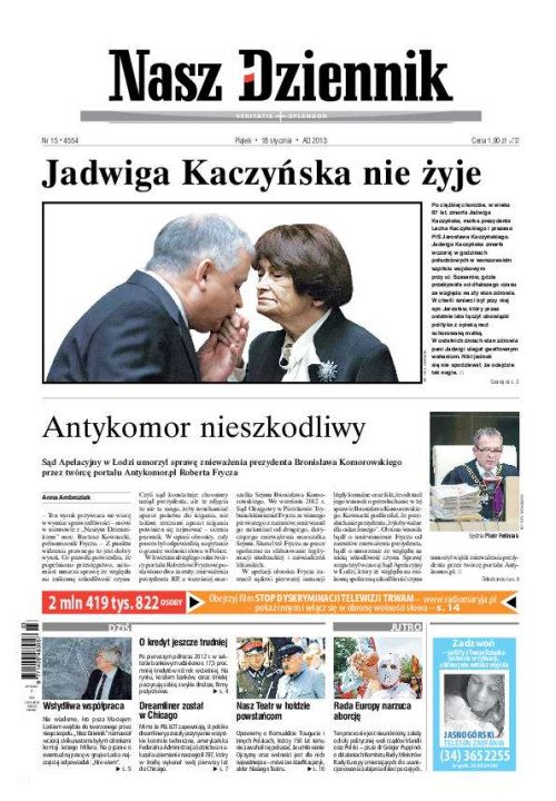 Nasz Dziennik z dnia 18.01.2013 wydanie PDF