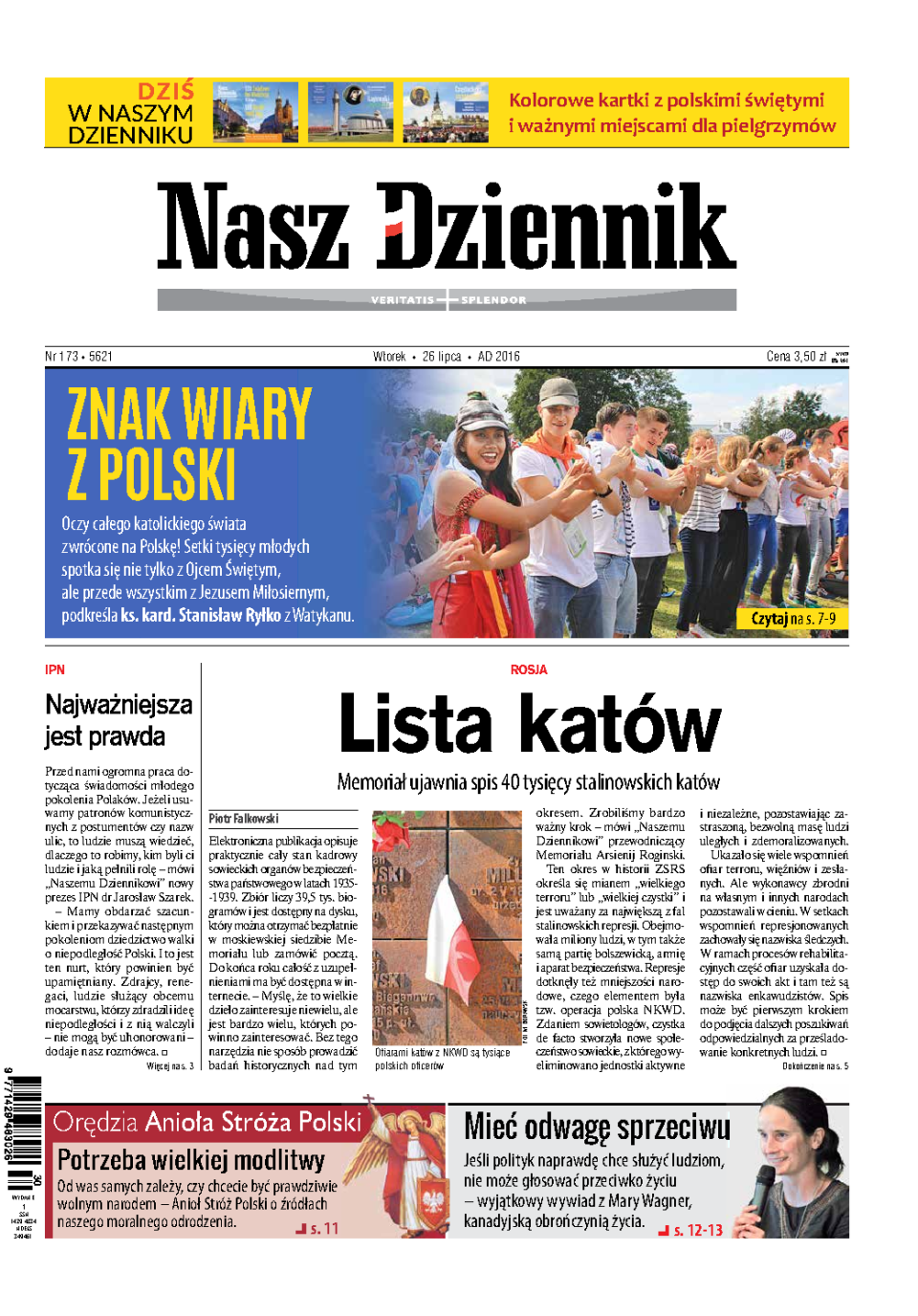 Nasz Dziennik z dnia 26.07.2016 wydanie PDF