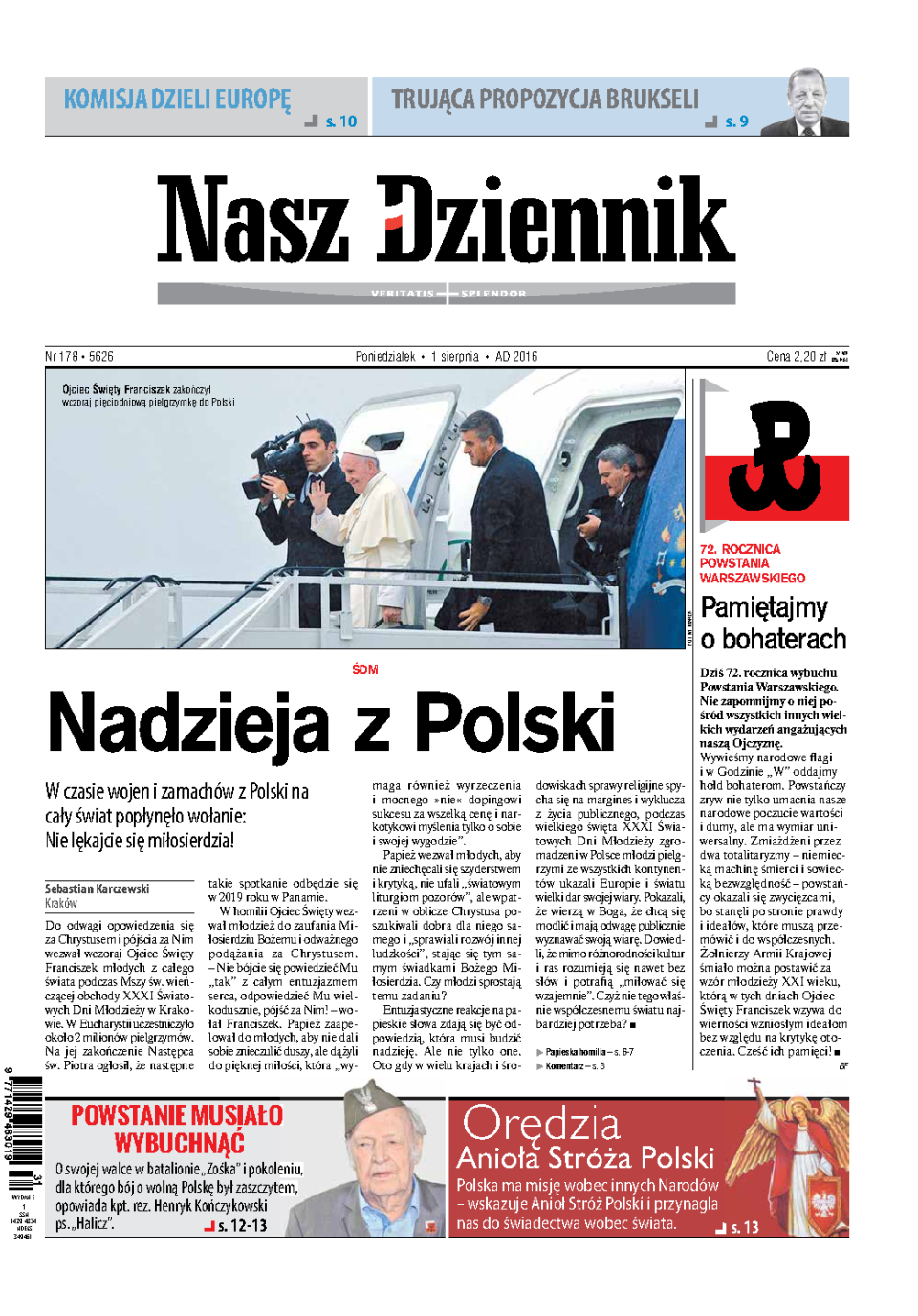 Nasz Dziennik z dnia 01.08.2016 wydanie PDF