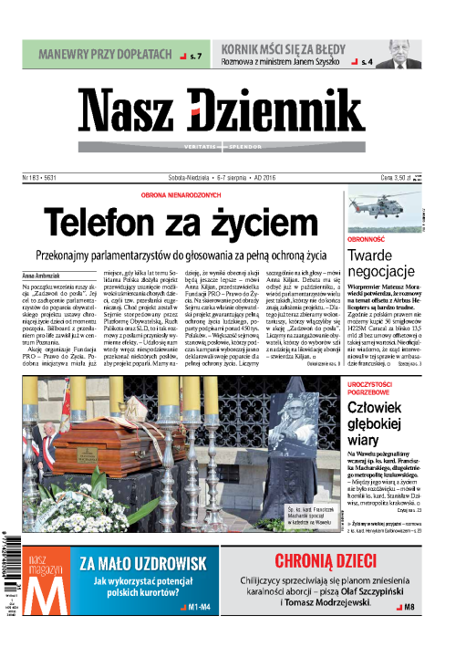 Nasz Dziennik z dnia 06.08.2016 wydanie PDF