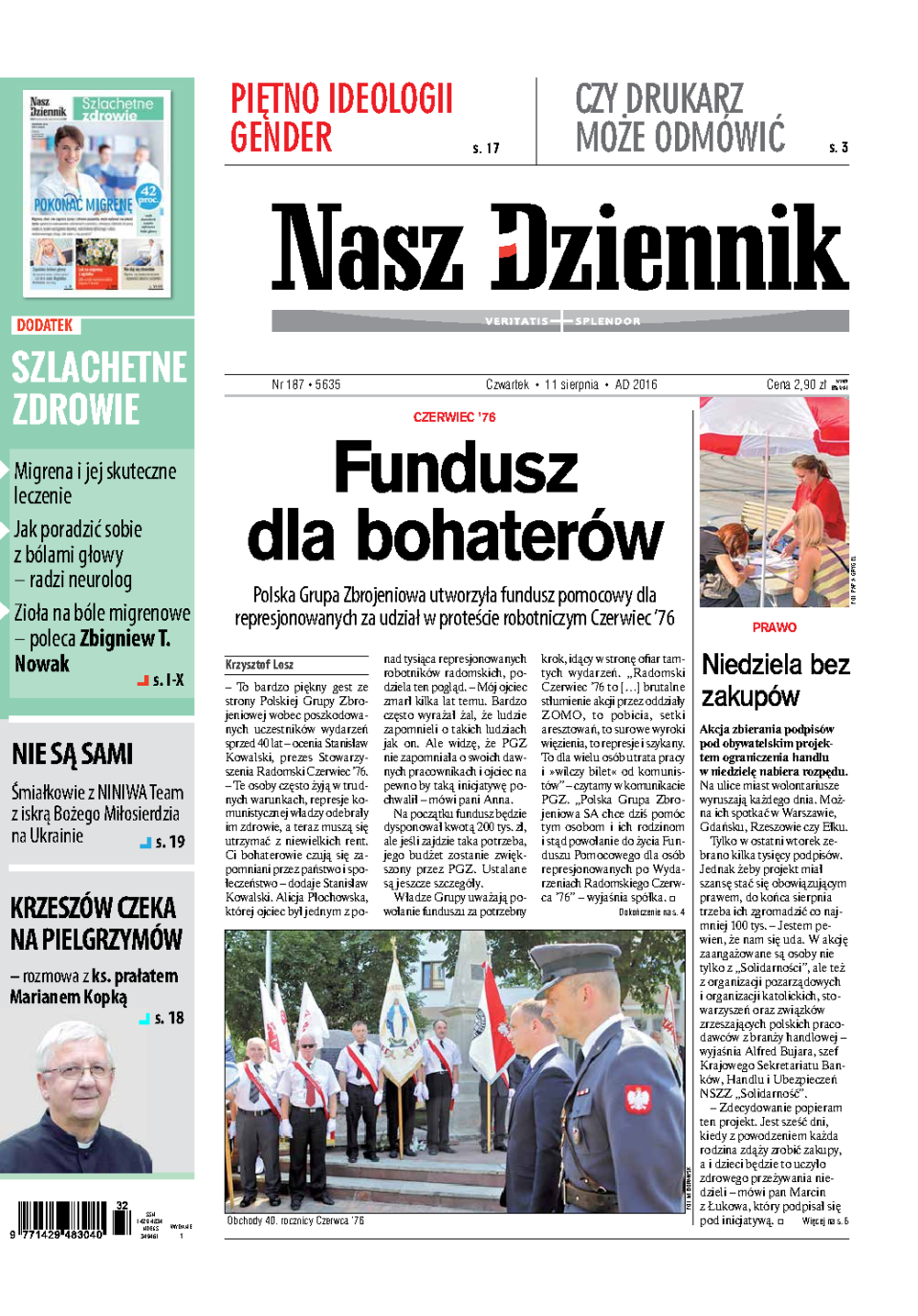Nasz Dziennik z dnia 11.08.2016 wydanie PDF