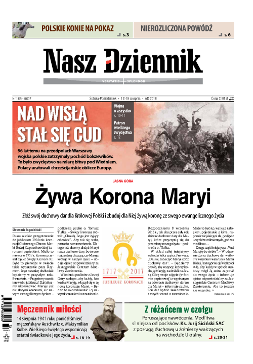 Nasz Dziennik z dnia 13.08.2016 wydanie PDF